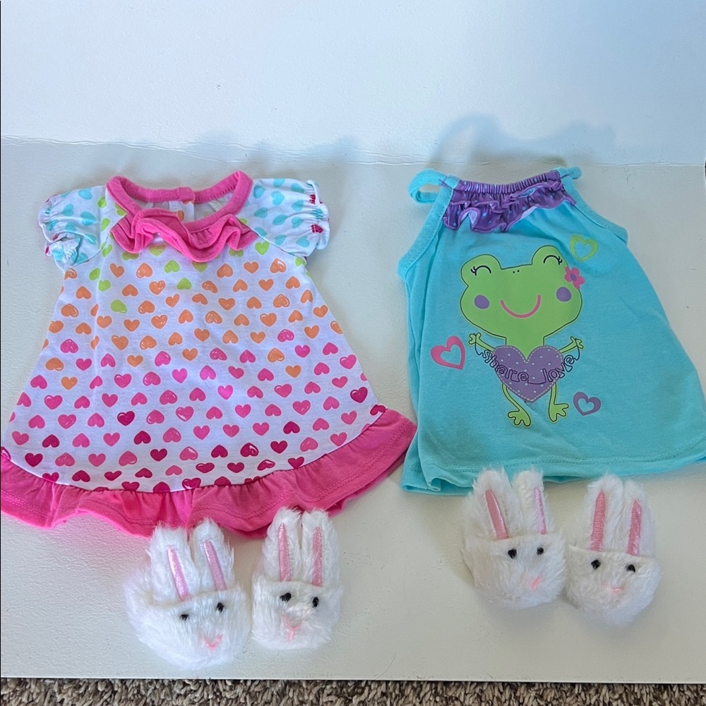 Colorful Heart and Frog Doll Outfit Set